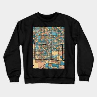 Phoenix Map Pattern in Mid Century Pastel Crewneck Sweatshirt